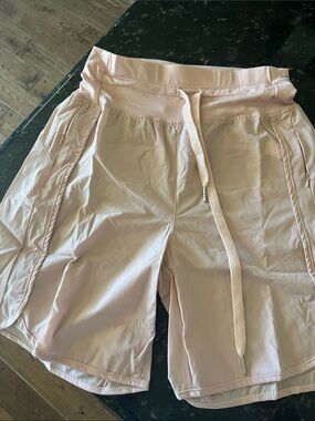 Women’s Light Pink Drawstring Athletic Shorts